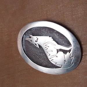 Sterling coyote pin